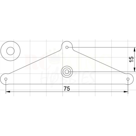 Control Line - Bell Crank 75mm