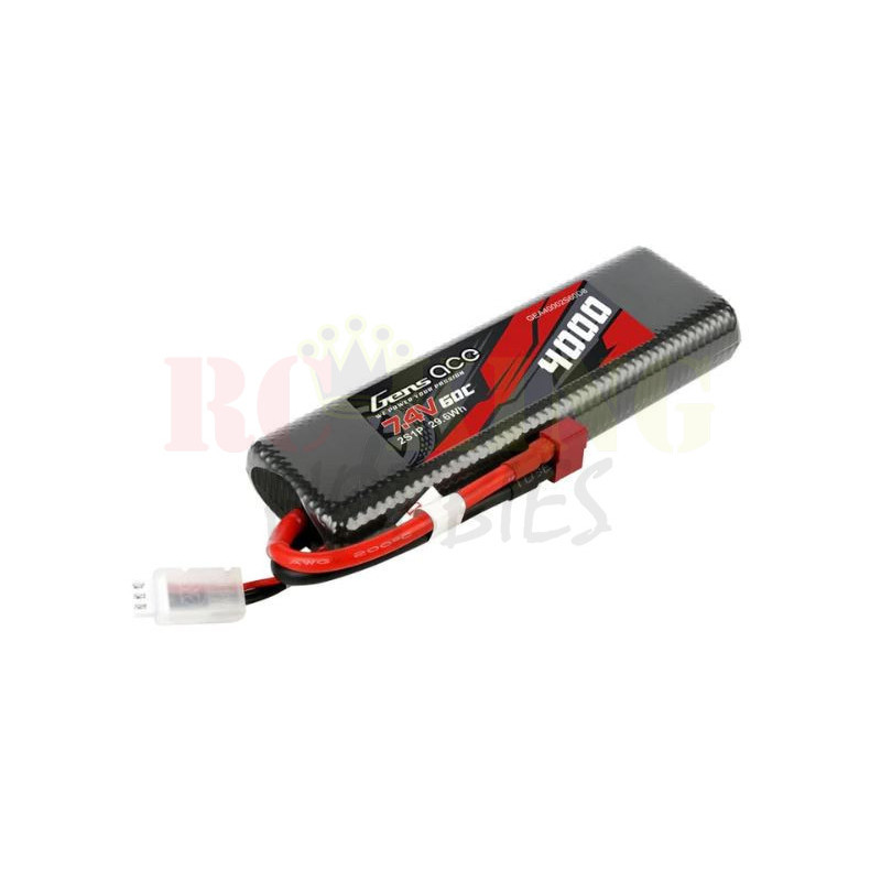 Gens Ace 4000mah 2S 7.4v 60C Hard Case LiPO Battery Pack