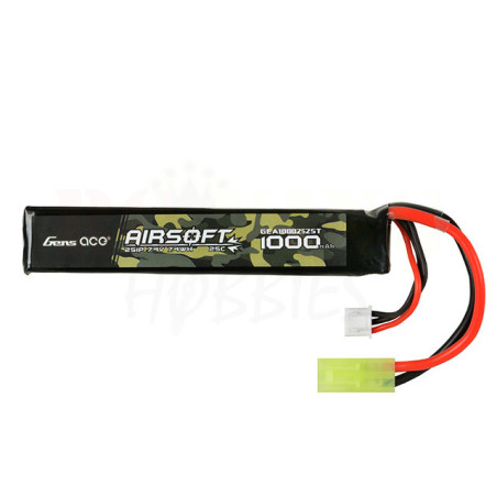 Gens Ace 1000mah 2S 7.4v 25C Airsoft Lipo Battery Pack