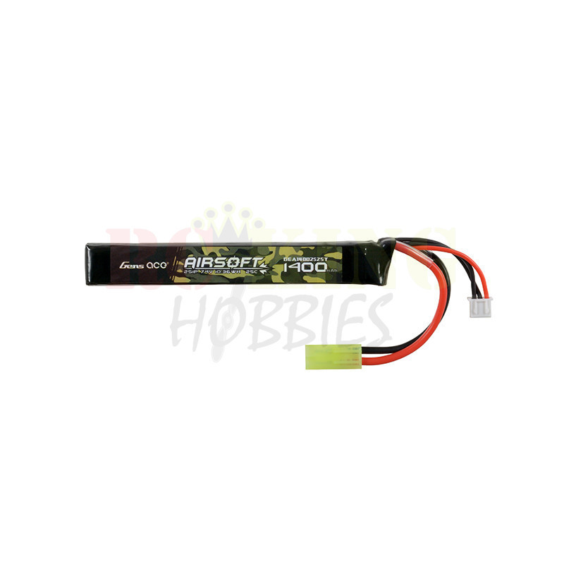 Gens Ace 1400mah 2S 7.4v 25C Airsoft Lipo Battery Pack