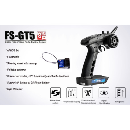 FlySky FS-GT5 2.4Ghz 6CH Transmitter w/Receiver